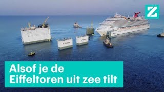 Zo tilt Boskalis een cruiseschip uit de oceaan • Z Business [upl. by Ardnot]