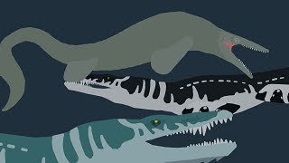 Giant Mosasaur vs Liopleurodon vs Predator X [upl. by Esinwahs]