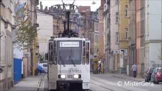 Führerstandsmitfahrt Geraer Straßenbahn  Linie 1 [upl. by Gardol244]