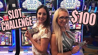 Gold Pays 100 SLOT CHALLENGE with Laycee amp Melissa Slot Ladies [upl. by Eicak172]