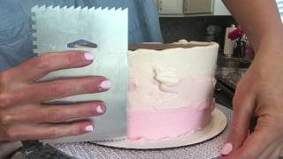 How To Create An Ombre Affect On Buttercream Cake [upl. by Manvel]