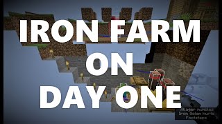 Minecraft Elegance Iron Farm on Day 1 of Survival Java 116 [upl. by Thorbert]