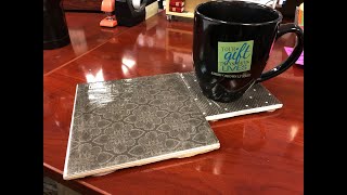 DIY  Mod Podge tile coasters [upl. by Ellerrehc]