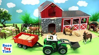 Farm Barn Playset For Horses and Fun Animals Toys For Kids [upl. by Charpentier696]