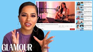 Becky G Watches Fan Covers on YouTube  Glamour [upl. by Seravart]