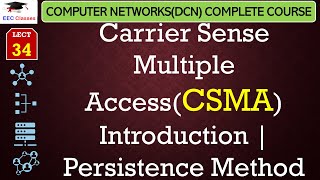 L34 Carrier Sense Multiple AccessCSMA Introduction  Persistence Method  DCN Lectures in Hindi [upl. by Mali822]