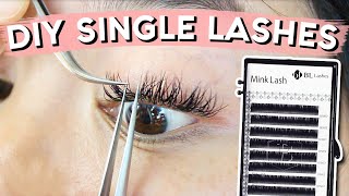 DIY Lash Extensions  SINGLE LASHES [upl. by Ferwerda]