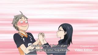 Haikyuu Kiyoko holds sugawaras hands [upl. by Anaeco]