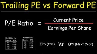 The Price To Earnings Ratio  Trailing PE vs Forward PE Ratios [upl. by Eisseb]