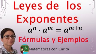 Leyes de los Exponentes  Reglas y Ejemplos [upl. by Elvin282]