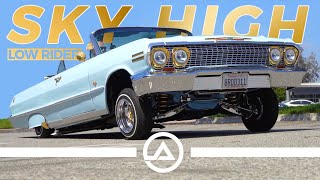 63 Impala Ragtop Lowrider Hopping and 3 Wheeling  Sky High Plata o Plomo [upl. by Aniraad320]