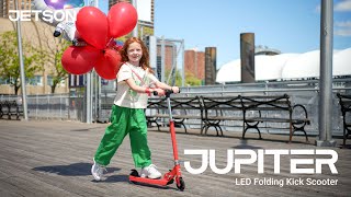 Jetson Jupiter Red  Light Up Folding Kick Scooter [upl. by Ennahs]