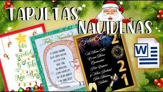 COMO HACER TARJETAS NAVIDEÑAS EN WORD❄️  3  TARJETAS NAVIDEÑAS DIGITALES🎄 FACILES Y SENCILLAS✅ [upl. by Eiram424]