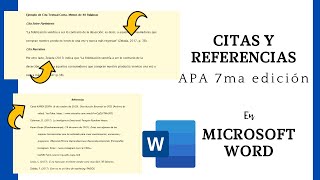 CITAS Y REFERENCIAS con normas APA 7ma edición en MICROSOFT WORD [upl. by Halyk10]