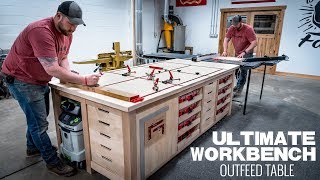 Ultimate Workbench  Table Saw Outfeed Table  Woodworking Project [upl. by Onairam]