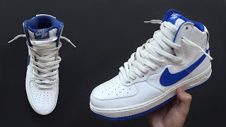 HOW TO LACE NIKE AIR FORCE HIGH 1 LOOSELY  NIKE AIR FORCE HI LACES STYLE [upl. by Niuqram]