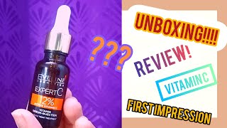 EVELINE Cosmetics Vitamin C Serum  Unboxing and Review [upl. by Ilime]