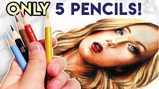 Drawing a Portrait with ONLY 5 Colored Pencils [upl. by Roslyn]