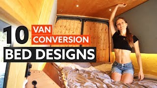 10 Awesome BED DESIGNS for your VAN CONVERSION 🛏 🚐 [upl. by Sesilu668]