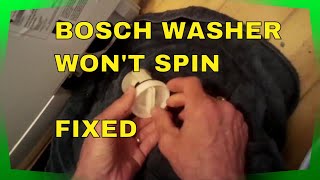 ✨ Bosch Washer  Wont Spin  EASY FIX ✨ [upl. by Sirdi825]