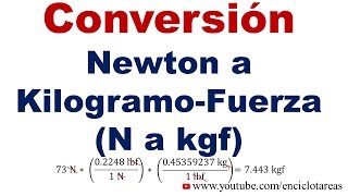 Convertir de Newton a KilogramoFuerza N a Kgf [upl. by Ynnavoeg]