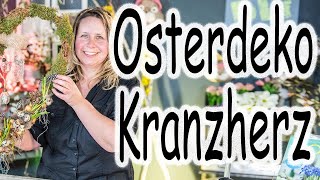 Türkranz Herz Weide Eier und Hyazinthen  Osterkranz Korkenzieherweide  Kranz binden Ostern 2021 [upl. by Ahsinnod726]