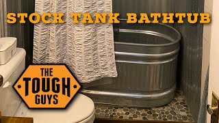 Steel Stock Tank  Water Trough Bathtub Install [upl. by Ailekat]