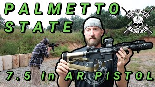 Palmetto State Armory 75 inch AR Pistol  Review  Range Time [upl. by Comethuauc]