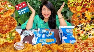 Trying Entire Menu of DOMINOS  Food Challenge [upl. by Oznofla]