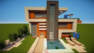 großes schönes modernes MINECRAFT HAUS bauen TUTORIAL german 2017 [upl. by Akem]