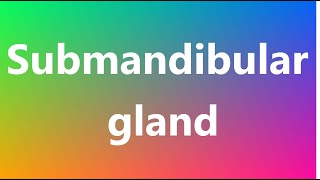 Submandibular gland  Medical Meaning and Pronunciation [upl. by Ahsimot]