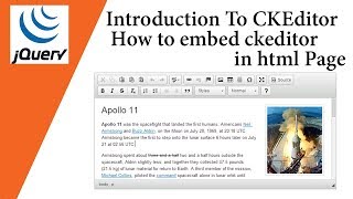 Introduction To CKEditor  How to embed ckeditor in html Page 💡 Rich text editor [upl. by Ringo646]