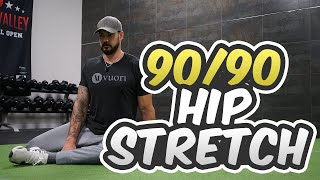 How to Perform a 9090 Hip Stretch HIP FLEXOR STRETCH [upl. by Hulbert625]