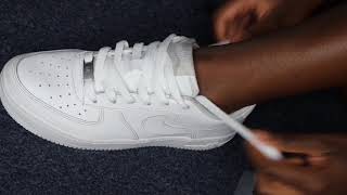 How To Lace Nike Air Force 1s amp Make Them Look Brand New Small Feet Friendly [upl. by Shimberg]