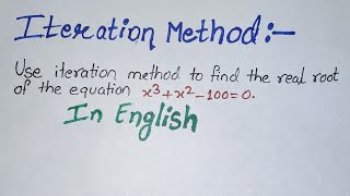 Iteration method  fixed point iteration method [upl. by Hook]