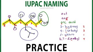 IUPAC Naming Practice  Nomenclature for alkanes dienes alcohols and more [upl. by Adrea843]