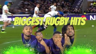 AMERICANS FIRST EVER REACTION TO Biggest Rugby Hits Brutal Rugby hits [upl. by Ehsrop]