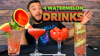 4 EASY Watermelon Cocktail Recipes  How to make a Watermelon Cocktails  ALCOHELLO [upl. by Manella]