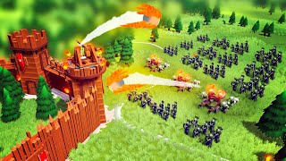 TREBUCHETS vs CATAPULTS in the Biggest Castle Siege yet in Becastled [upl. by Weisler]