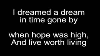 Susan boyleI Dreamed a Dream Lyrics [upl. by Mungovan]