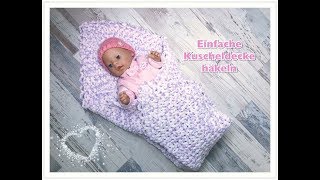 EINFACHE Babydecke häkeln  Kuscheldecke häkeln Wölkchen super für Anfänger [upl. by Sella]