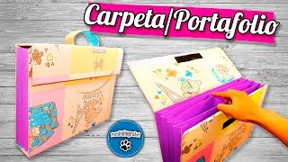 DIY  CarpetaPortafolio Reciclando Cartón  PumitaNegraArt🐾 [upl. by Arlana153]