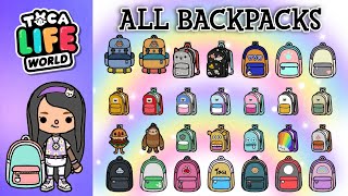 ALL SECRET BACKPACKS  BAGS in TOCA LIFE WORLD  TOCA BOCA  NecoLawPie [upl. by Pamela]