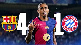 BARCELONA 41 BAYERN MUNICH  RAPHINHA HATTRICK [upl. by Macegan222]