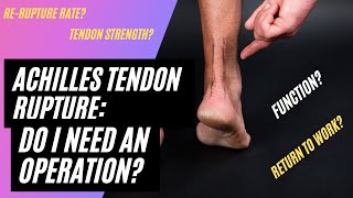 Achilles Tendon Rupture Surgery Rerupture Rate Tendon Strength Function amp Return To Work [upl. by Guthry844]