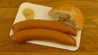 German Bockwurst Mit Senf Mustard [upl. by Laekcim904]