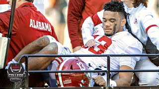 Tua Tagovailoa carted off with hip injury vs Mississippi State  College Football Highlights [upl. by Leihcim]