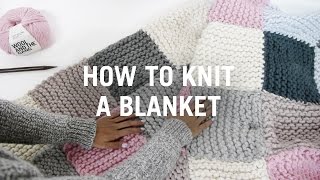 How to Knit a Blanket  Step By Step [upl. by Pincas]