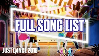 Just Dance 2018 Full Song List  Ubisoft US [upl. by Josselyn]