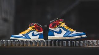 Union x Air Jordan 1 Retro High NRG quotStorm Bluequot Review amp OnFeet [upl. by Ahsiekram]